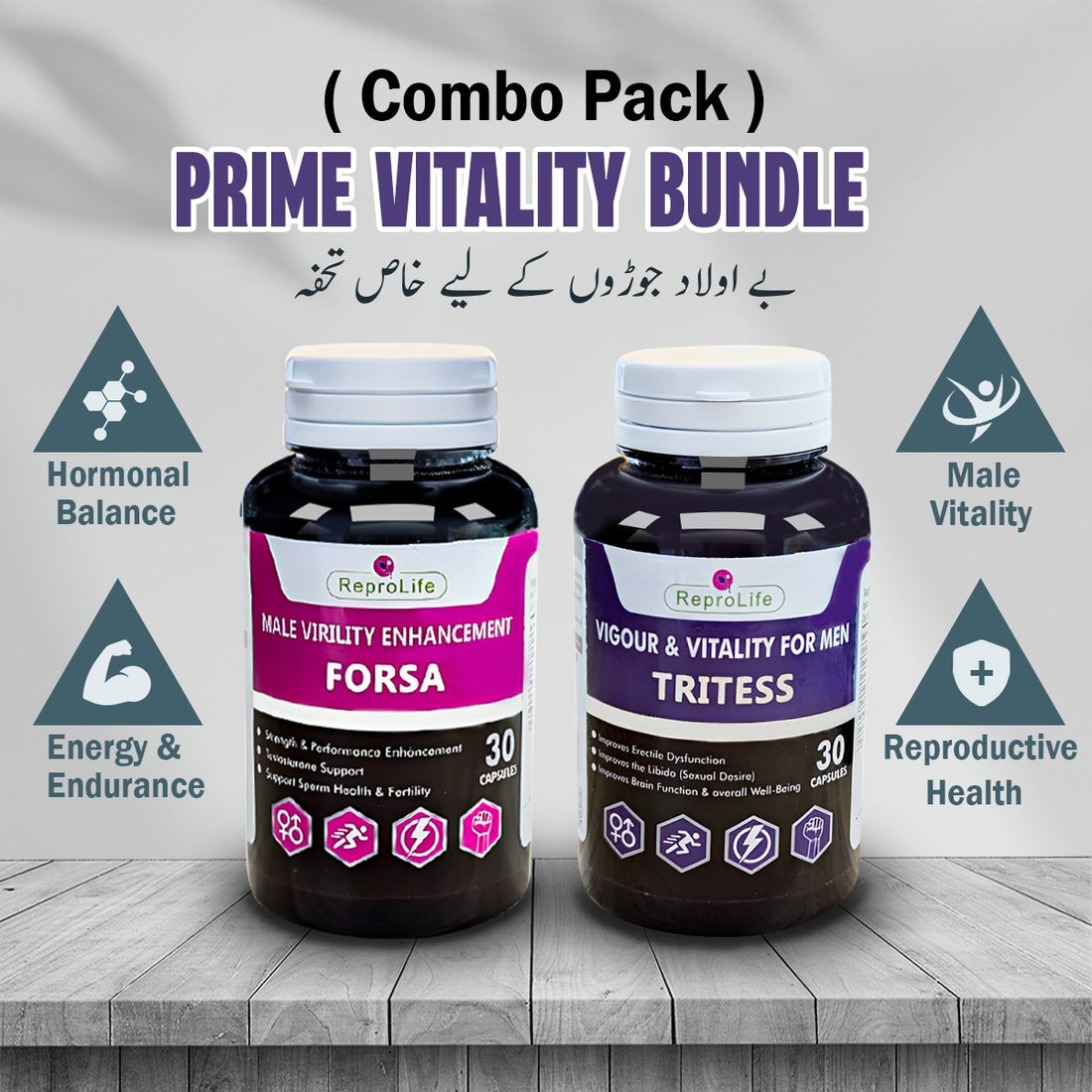 ReproLife Power Boost Combo for Men | Original (Tritess & Forsa)