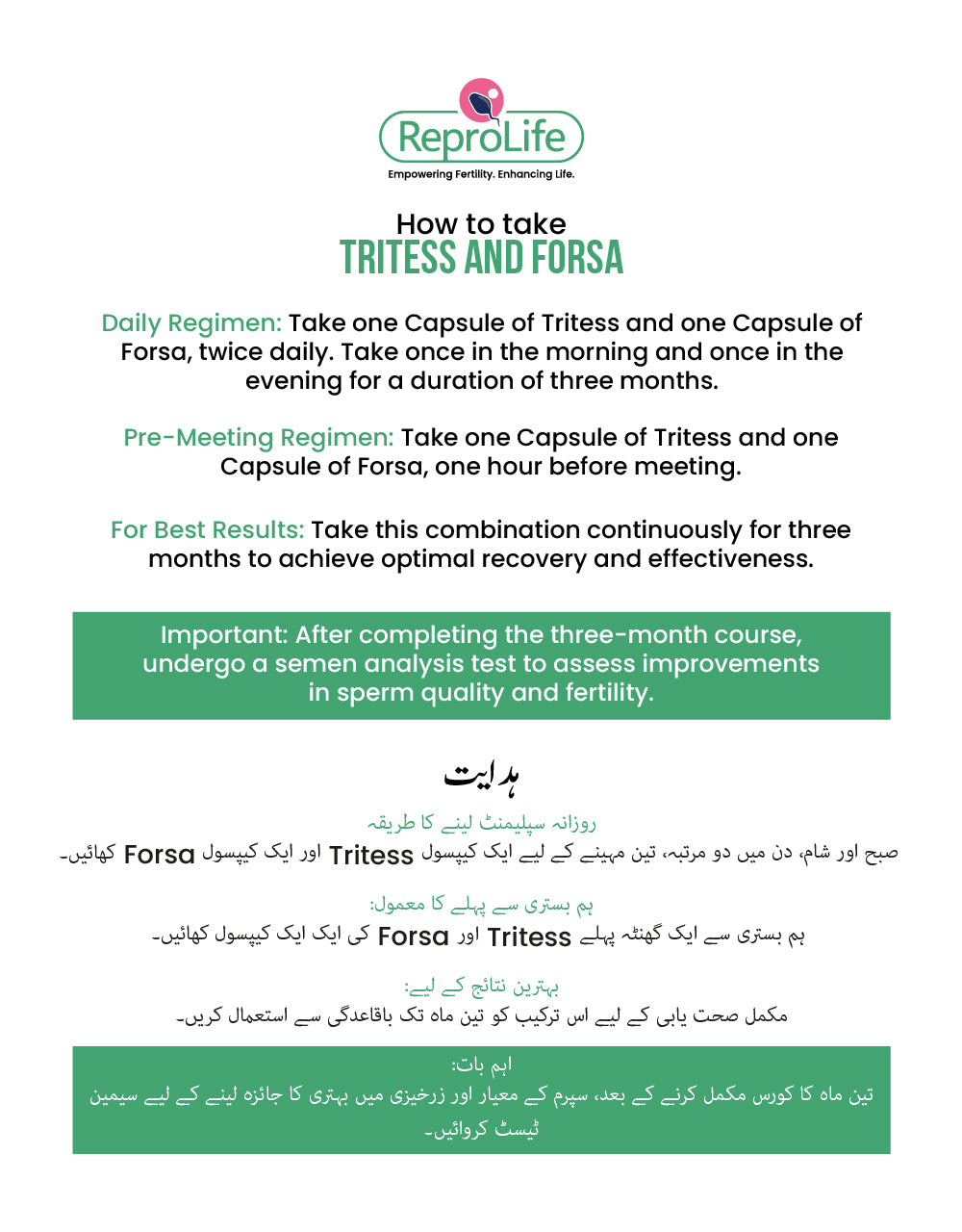 ReproLife Power Boost Combo for Men | Original (Tritess & Forsa)